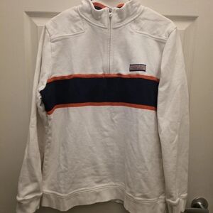 Vineyard Vines White Zip-Up Sweater